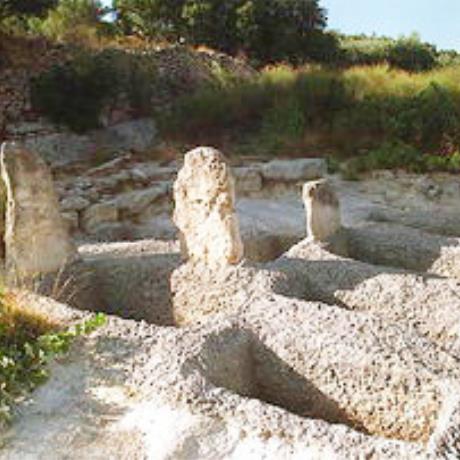 Graves in the Minoan cemetery in Arhanes, ARCHANES (Ancient city) CRETE