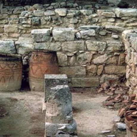 Large pithoi (storage jars) were found in the magazines of House A., TYLISSOS (Minoan settlement) HERAKLIO
