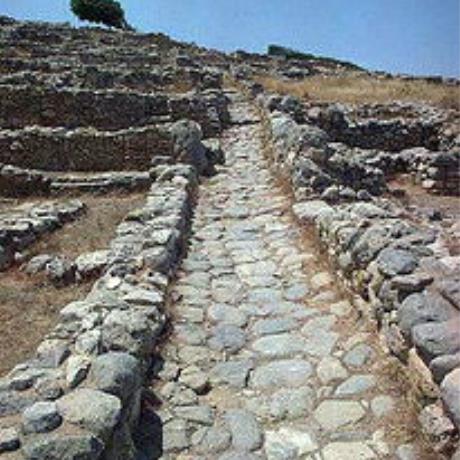 A street in the Minoan site of Gournia, GOURNIA (Archaeological site) IERAPETRA