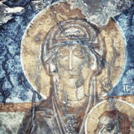 A fresco of the Virgin Mary in the Panagia Church, Kadros, KADROS (Settlement) KANDANOS