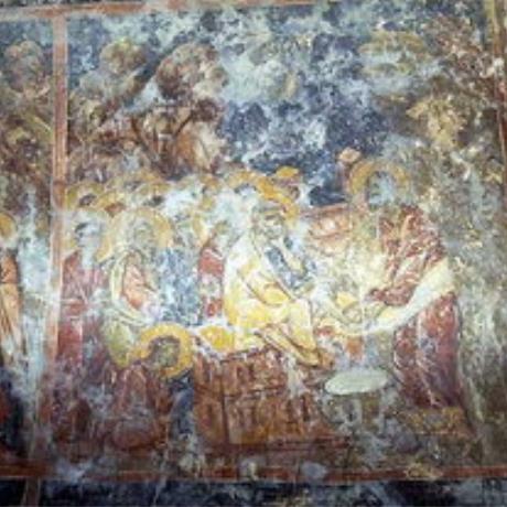 Christ washing the Apostles' feet fresco in the Panagia Church in Kamariotis, KAMARIOTIS (Village) TYLISSOS