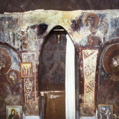The frescoed stone altar screen of Agia Anna Church, Anisaraki, ANISSARAKI (Settlement) KANDANOS
