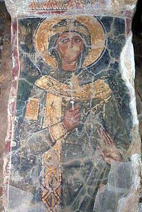 A fresco in the Byzantine church of Ai Yannis Kyr-Yannis in Alikianos ALIKIANOS (Village) MOUSSOURI