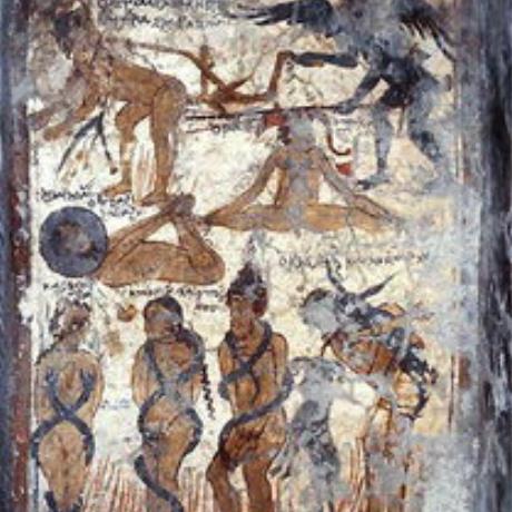Fresco depicting the Punishment of the Damned, Agia Paraskevi Church, Voutas, VOUTAS (Village) PELEKANOS