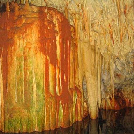 Red stalactites - Vlychada cave, DIROS (Village) LACONIA