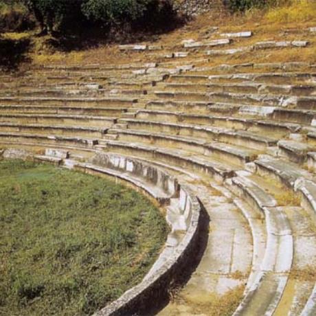 Gytheion ancient theater. Built of local marble in early imperial times; only eight rows of seats have survived , GYTHION (Ancient city) LACONIA