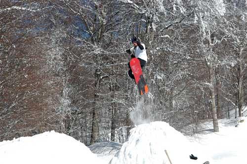 Vitsi, a leap with a snowboard VITSI (Ski centre) KASTORIA