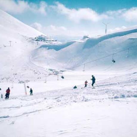 Karpenissi, skiers on the slope, KARPENISSI (Ski centre) EVRYTANIA