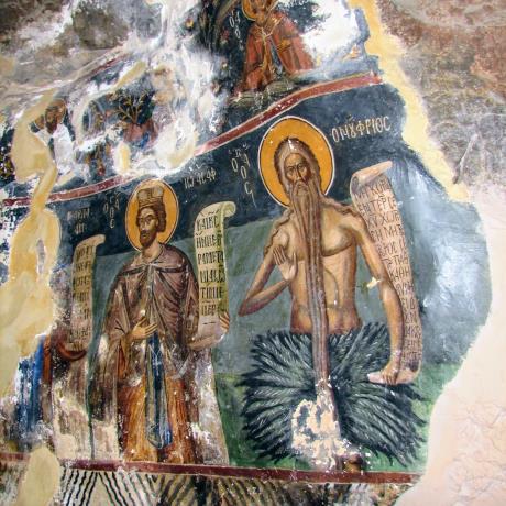 Byzantine art on the rocks at the interior of Timios Prodromos Monastery, MONI AGIOU IOANOU PRODROMOU (Monastery) STEMNITSA