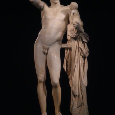Hermes by Praxiteles (ca. 330 BC), Museum of Olympia, OLYMPIA (Ancient sanctuary) ILIA