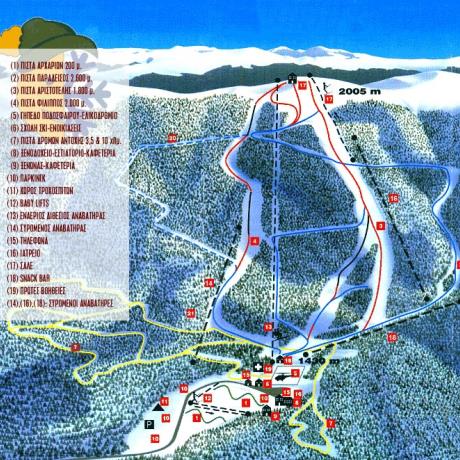 3-5 Pigadia ski centre map, 3-5 PIGADIA (Ski centre) NAOUSSA