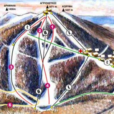 Pilio, a map of the ski centre, PILIO (Ski centre) PELION