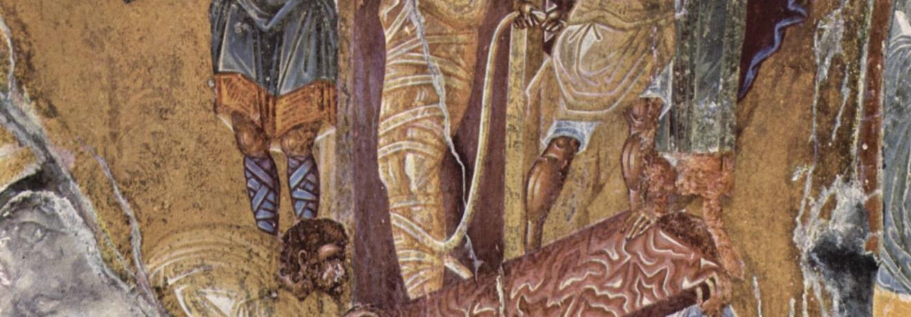 Byzantine painting went to great lengths in respect of color range. Fresco from the Pantanassa church, 15th century