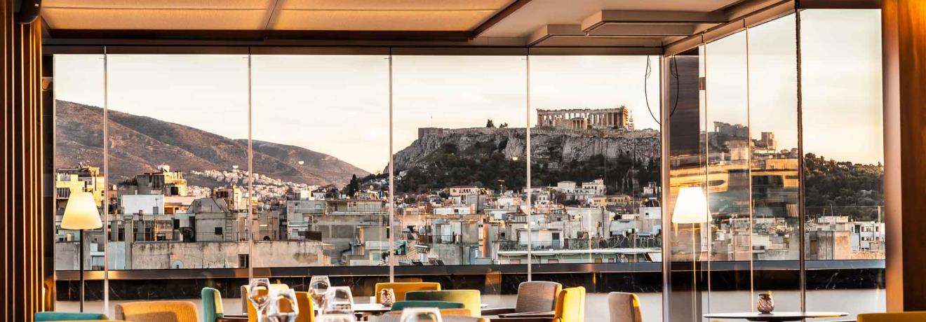 Acropolis view rooftop restaurant