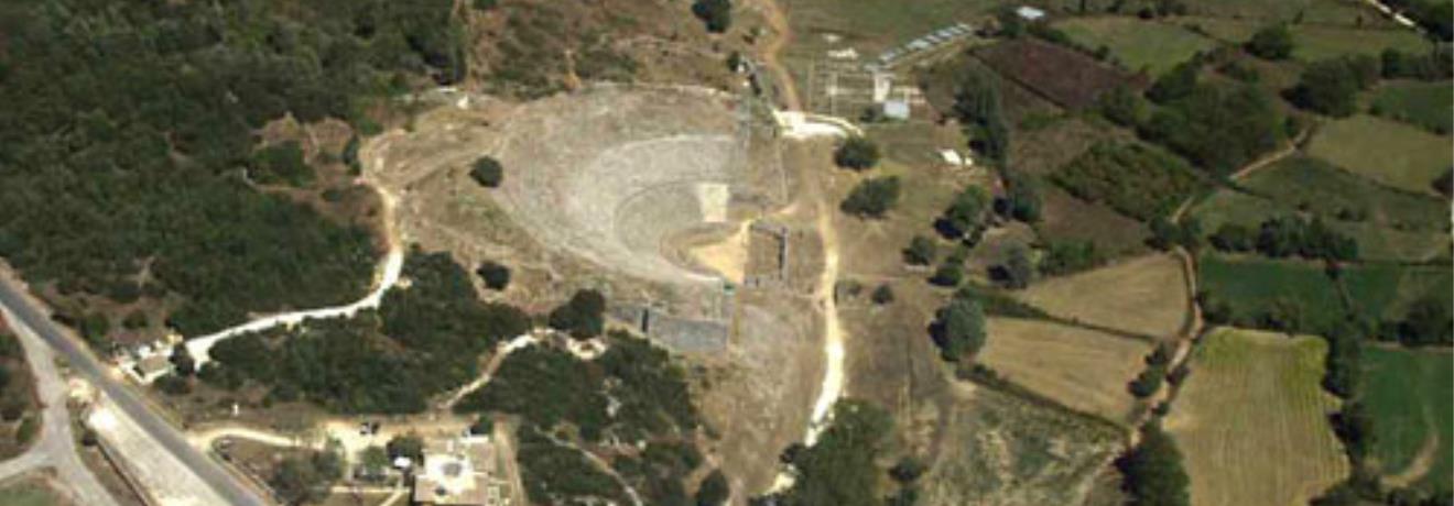 Aerial photo of the ancient theatre at Dodoni