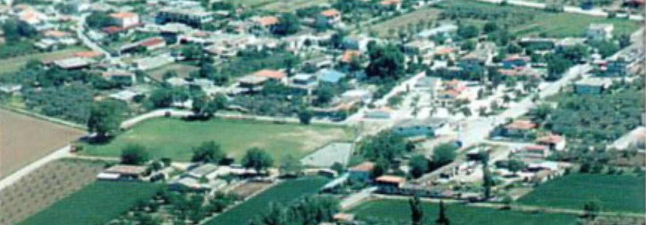 Panoramic view of the village and its fields