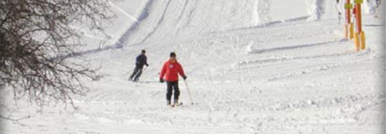 Skiing on the slope