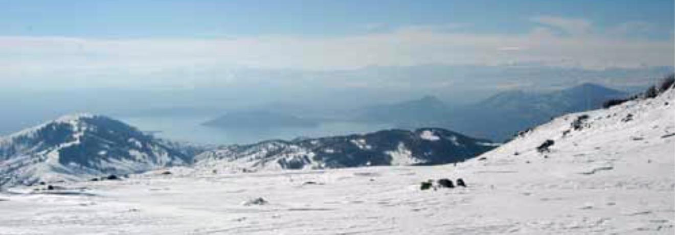 Kastoria lake as seen from the slopes of the ski center