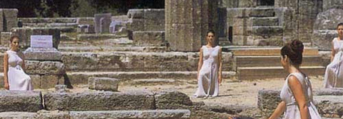 Olympic flame lighting in ancient Olympia