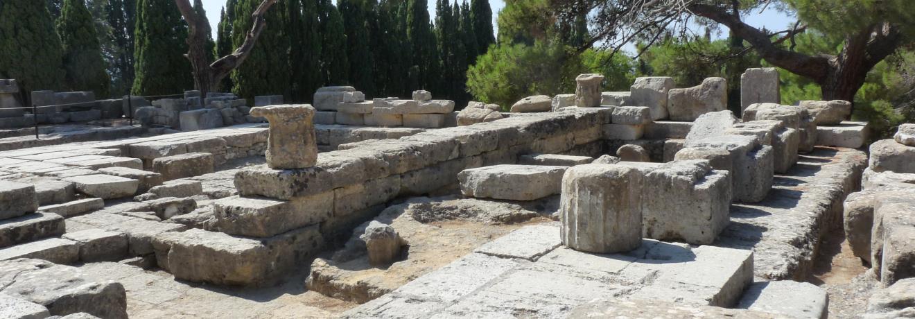 The temple of Athena Polias on the acropolis of Ialysos.