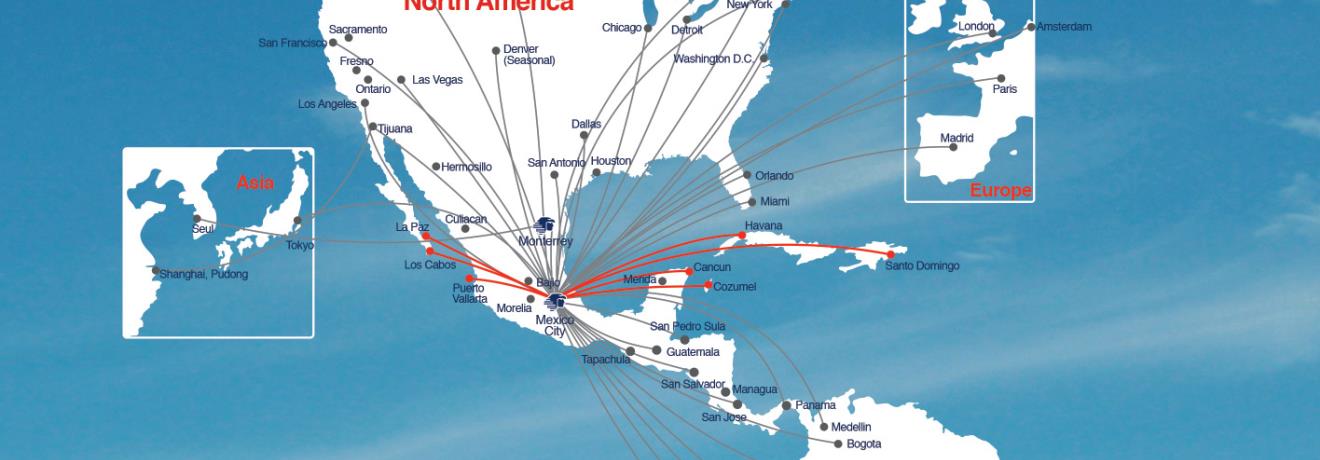 Aeromexico - Routes Map