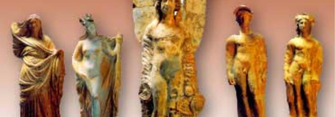 Two female figurines, Eros, Mercury and Apollo, 4th century B.C, Archaeological Museum of Abdera